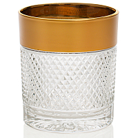 Набор стаканов 320мл 6шт хрусталь с золотом Фелиция