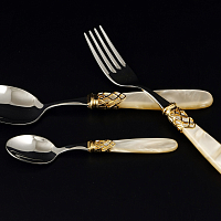 Набор столовых приборов 18пр France Gold Steel Champagne Pearl Domus Design