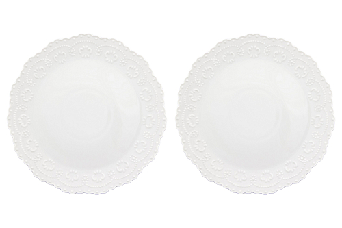 Набор тарелок 20,5см 2шт Белый узор