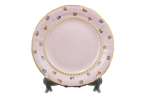 Набор тарелок 25см 6шт Соната розовая Мелкие цветы