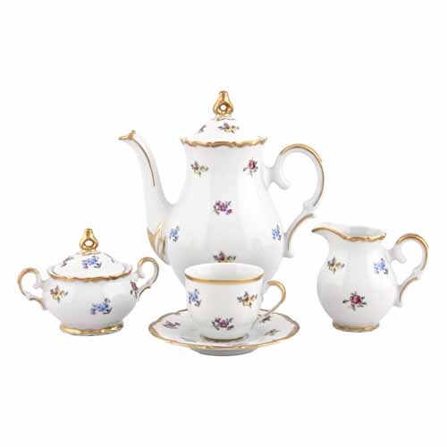 Сервиз кофейный Мокко 6пер 15пр Мейсенский цветок Queen's Crown Сервиз кофейный Мокко 6пер 15пр Мейсенский цветок Queen's Crown