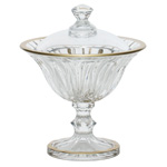 Конфетница 13,5см с крышкой Flame Матовое золото AS Crystal