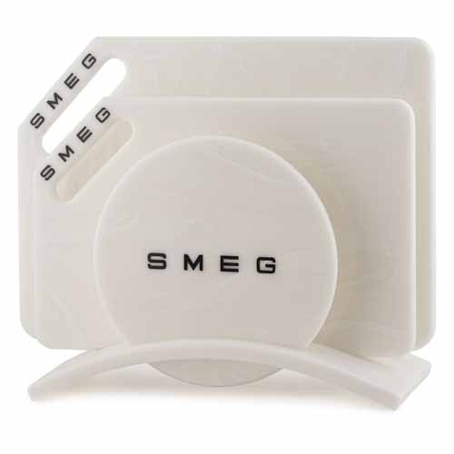 Smeg набор досок 3ки мрамор белый круг Smeg Smeg набор досок 3ки мрамор белый круг Smeg