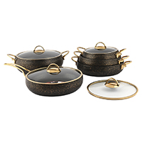 Набор посуды 9пр с а/п покрытием Repast Black Elite Royal