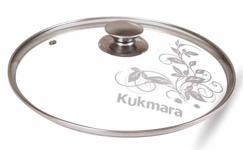 Крышка стеклянная 20см с ободком и ручкой из нерж. стали Кукмара Крышка стеклянная 20см с ободком и ручкой из нерж. стали Кукмара