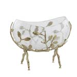 Конфетница ладья Золото Белый обгез 21*12*19,5см Taj Glass