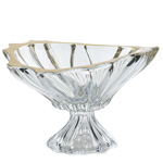 Фруктовница 33см на ножке Plantica gold rim Aurum Crystal