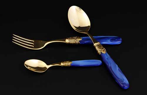 Набор столовых приборов 36пр Ischia Antique Gold Blue Gold Domus Design Набор столовых приборов 36пр Ischia Antique Gold Blue Gold Domus Design