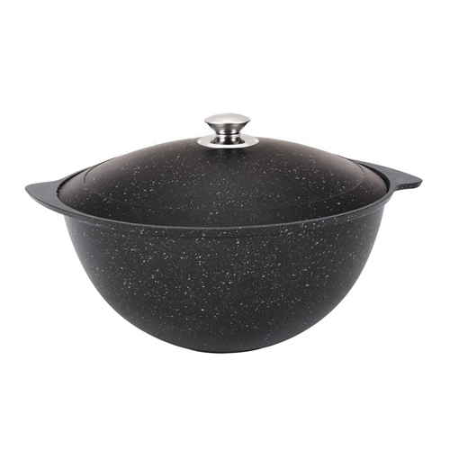 Казан для плова 7л с крышкой Темный мрамор Казан для плова 7л с крышкой Темный мрамор
