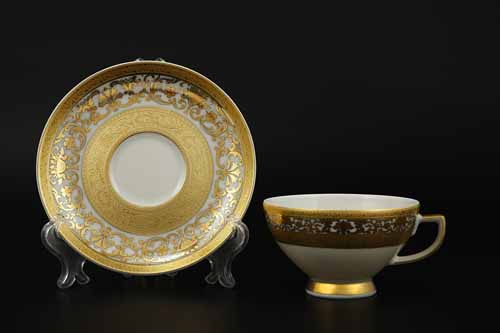 Набор чайных пар 155см 6шт Constanza Cream Royal Gold Falkenporzellan Набор чайных пар 155см 6шт Constanza Cream Royal Gold Falkenporzellan