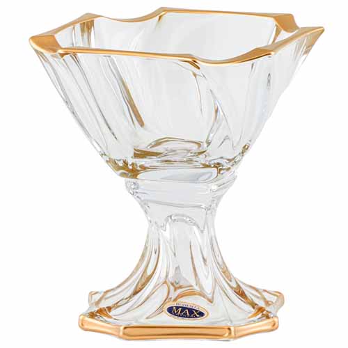 Конфетница 19,5см на ножке Neptune Mat Gold Max Crystal Конфетница 19,5см на ножке Neptune Mat Gold Max Crystal