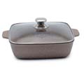 Жаровня 26*26см с крышкой Гранит Brown Мечта