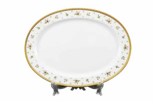 Блюдо овальное 36см Constanza Creme Primavera Gold Falkenporzellan Блюдо овальное 36см Constanza Creme Primavera Gold Falkenporzellan