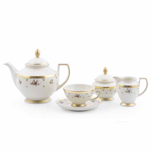 Сервиз чайный 6пер 15пр Constanza Creme Primavera Gold Falkenporzellan Сервиз чайный 6пер 15пр Constanza Creme Primavera Gold Falkenporzellan