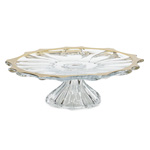 Тортница 35см на ножке Plantica gold rim Aurum Crystal