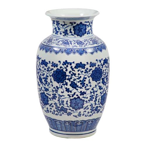 Ваза глянцевая овальная 30см Blue & White Ваза глянцевая овальная 30см Blue & White
