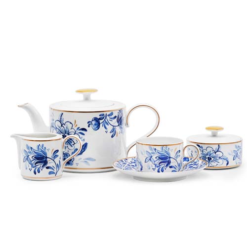 Сервиз чайный 6пер 15пр Porto Blue Gold Falkenporzellan Сервиз чайный 6пер 15пр Porto Blue Gold Falkenporzellan