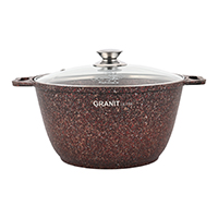Кастрюля 4л со стекл. кр Granit ultra Red Кукмара