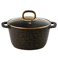 Кастрюля 2,5л со стекл. кр Грация черный/золото Kukmara