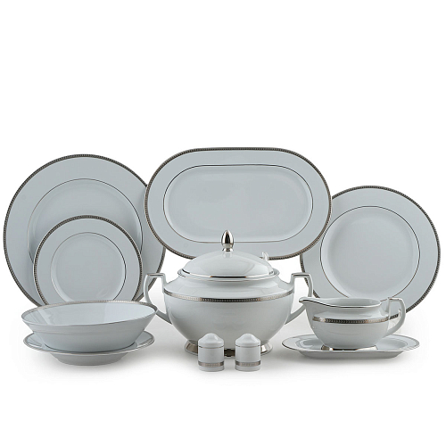 Сервиз столовый 6пер 26пр с супником Constanza Platin 9209 Falkenporzellan Сервиз столовый 6пер 26пр с супником Constanza Platin 9209 Falkenporzellan