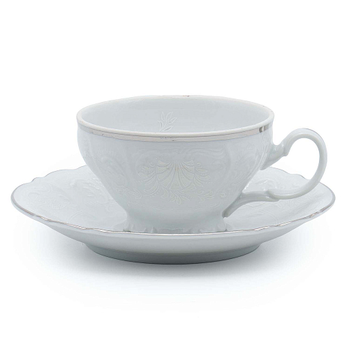 Набор чайных пар 155мл 6шт Платиновый узор Bernadotte