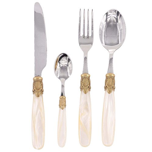 Набор столовых приборов 24пр Ischia Antique Gold Shampagne Steel Domus Design