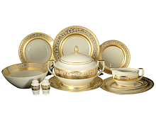Сервиз столовый 6пер 26пр с супником Constanza Cream Royal Gold Falkenporzellan