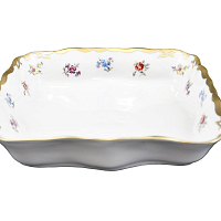 Салатник 19см квадратный Мейсенский цветок Queen's Crown
