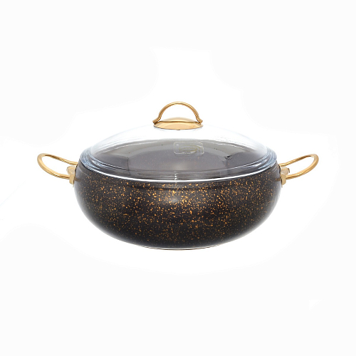 Кастрюля 28см с а/п покрытием Repast Black Elite Gold