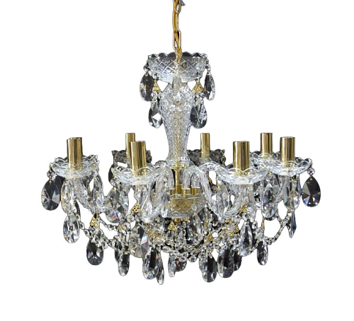 Люстра 8 рожковая золотые плафоны 4050