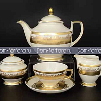 Сервиз чайный 6пер 15пр Constanza Cremе Gold 9320 Falkenporzellan 