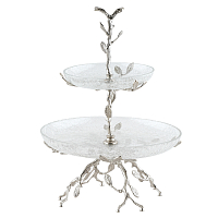 Горка Серебро 30,5*30,5*29см Белый обгез Taj Glass