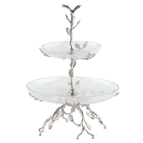 Горка Серебро 30,5*30,5*29см Белый обгез Taj Glass