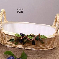 Корзинка декоративная 49*35см овальная с ручками Оливки Orgia