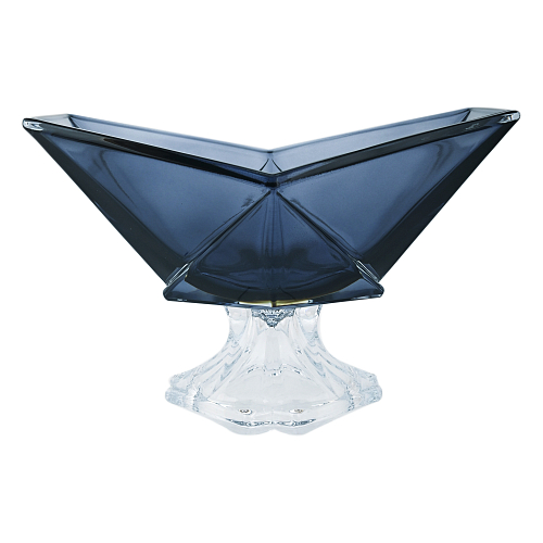 Фруктовница 33см на ножке Origami синий цвет Crystalite Bohemia