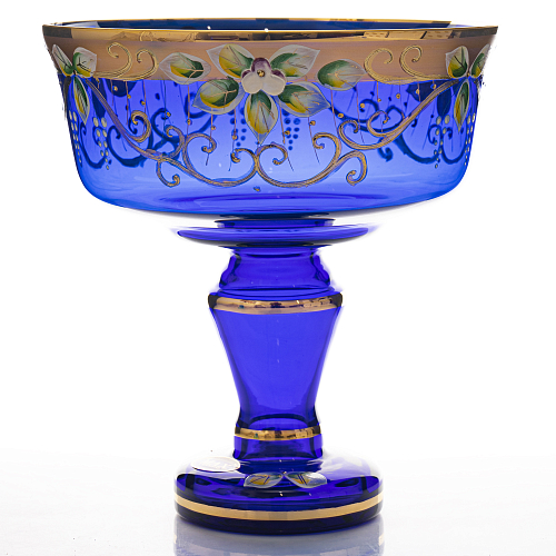 Конфетница 20см золото синий фон Конфетница 20см золото синий фон