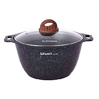 Кастрюля 4л со стекл. крышкой Granit ultra Blue Kukmara