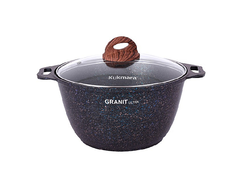 Кастрюля 4л со стекл. крышкой Granit ultra Blue Kukmara