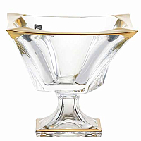 Фруктовница 33см на ножке Quadron Матовое золото AS Crystal.
