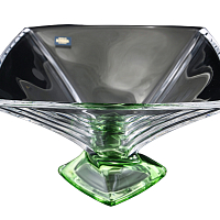 Фруктовница 32,5см Quadro зеленая ножка Crystalite Bohemia