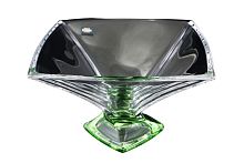 Фруктовница 32,5см Quadro зеленая ножка Crystalite Bohemia