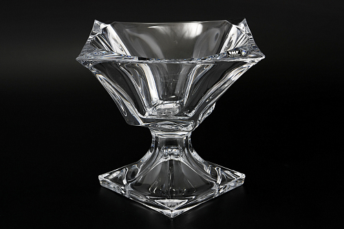 Конфетница 18см на ножке Quadron Aurum Crystal