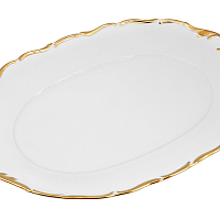 Блюдо овальное 32см 1шт Отводка золото широкая