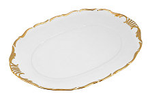 Блюдо овальное 32см 1шт Отводка золото широкая