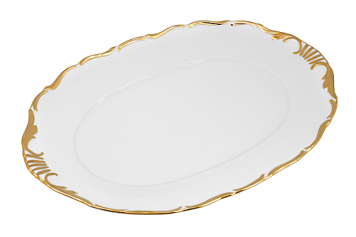 Блюдо овальное 32см 1шт Отводка золото широкая