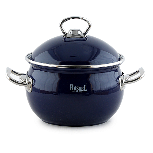 Кастрюля эмалированная 2,2л синяя RasheL