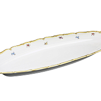 Блюдо для рыбы 56см Мейсенский цветок Queen's Crown