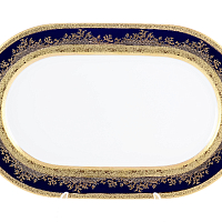 Блюдо овальное 36см Constanza Cobalt Gold 9320 Falkenporzellan