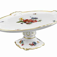 Поднос 37см овальный н/н Мейсенский букет Queen's Crown