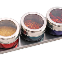 Набор для специй на магнитах+подставка 4 предмета Agness